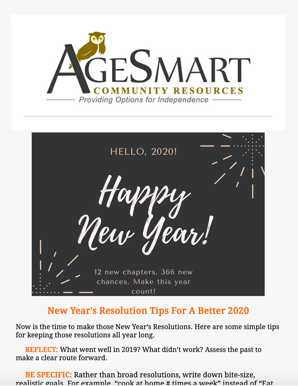 January 2020 Newsletter