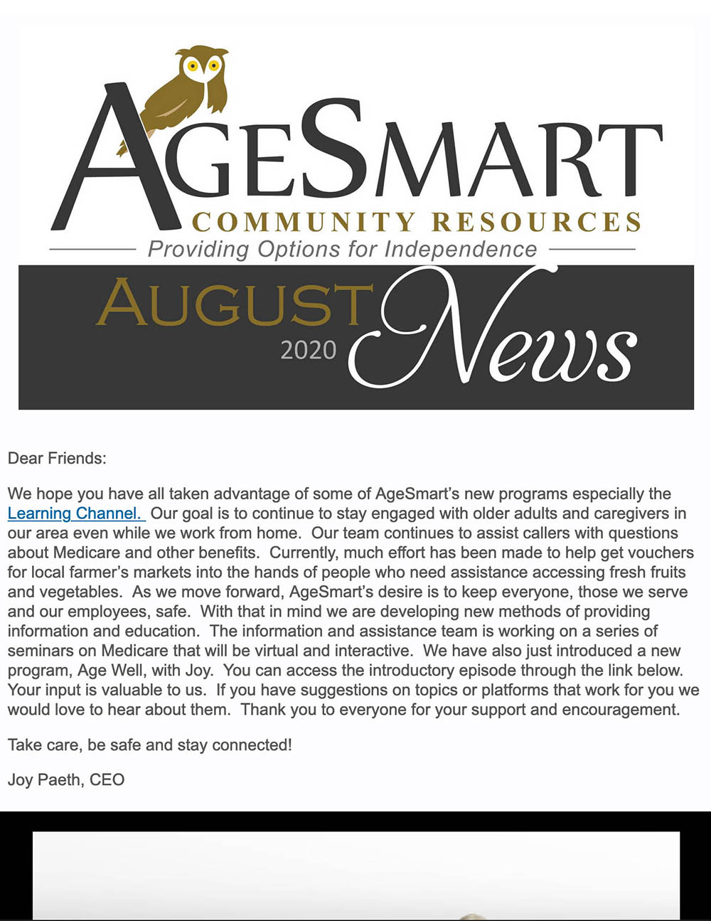 August 2020 Newsletter